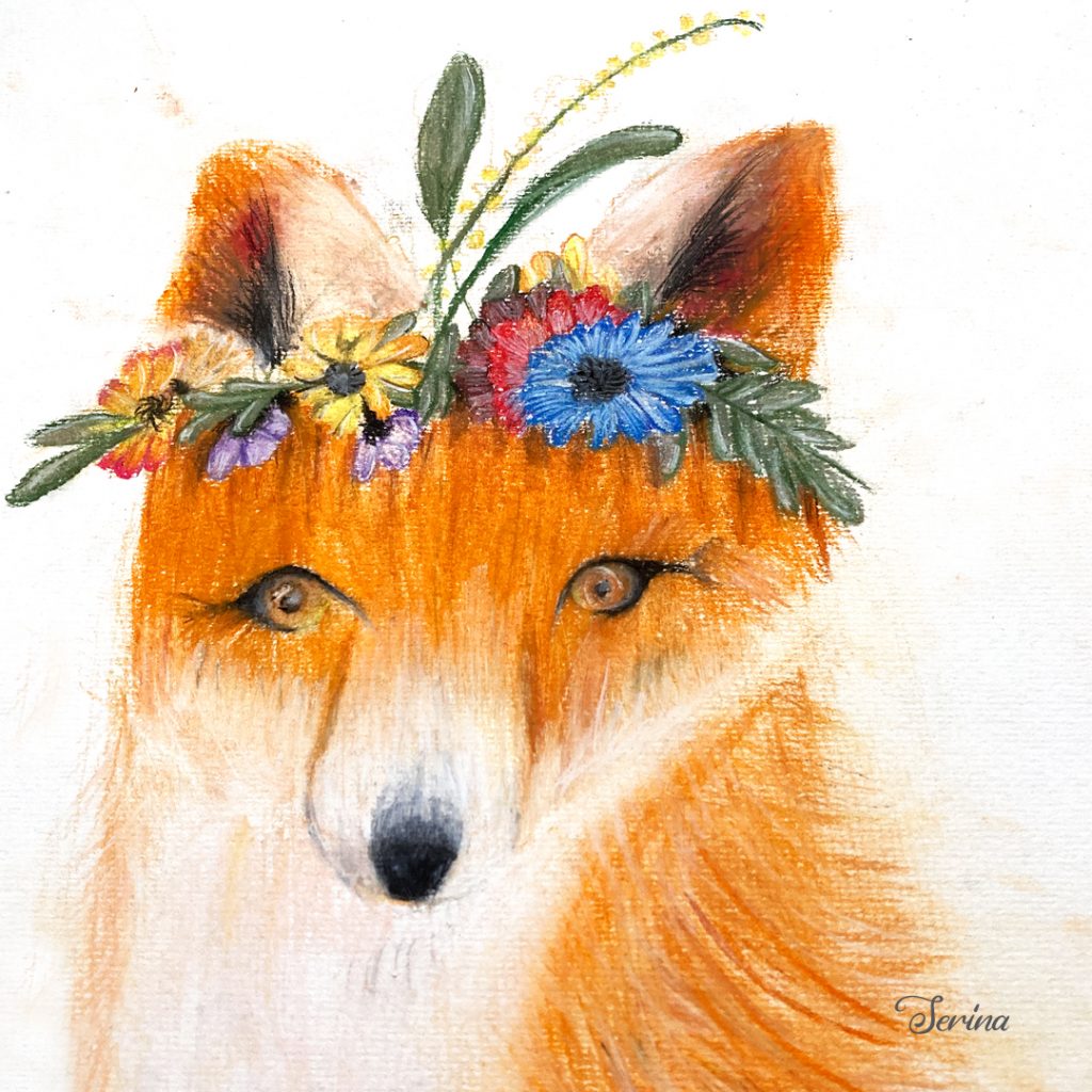 fox drawing by Serina, art classes for kids redlands queensland, art classes for kids brisbane, engaged in art, lesley smitheringale, weekly art classes for kids alex hills,