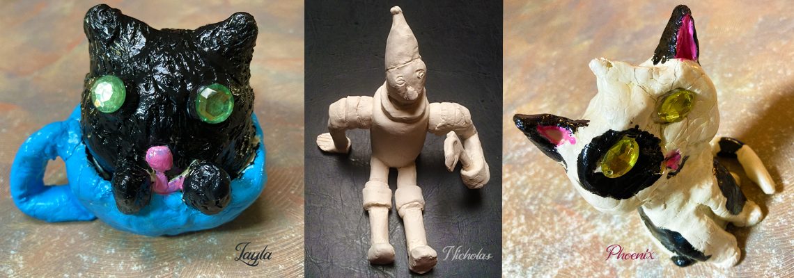 clay sculptures, art classes for kids redlands queensland, art classes for kids brisbane, engaged in art, lesley smitheringale, weekly art classes for kids alex hills,