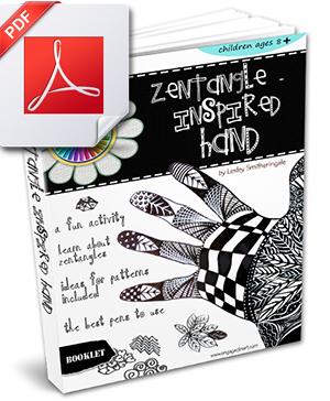 zentangle-inspired hand activity for kids